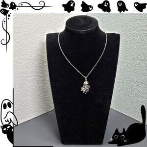 🎃 Ghost with Cat Stuffie‎ Pendant Necklace (NWOT)